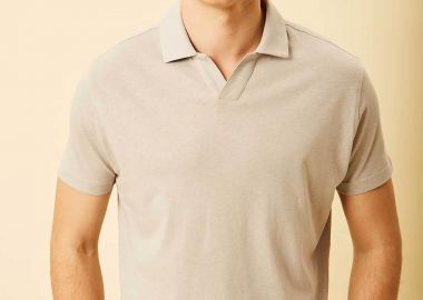 DORS ανδρική μπλούζα πόλο με V open-collar Regular Fit - 1140009.C04 Γκρι Ανοιχτό - DORS - 
