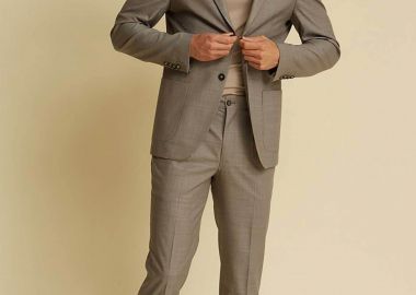 DORS ανδρικό παντελόνι chino με μικροσχέδιο - 2038034.C01 Γκρι - DORS - 
