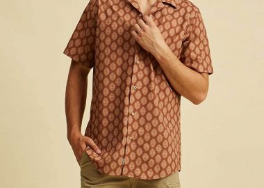 DORS ανδρικό πουκάμισο με all-over print Regular Fit - 1038034.C01 Μπορντό - DORS - 