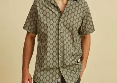 DORS ανδρικό πουκάμισο με all-over print Regular Fit - 1038034.C02 Λαδί - DORS - 