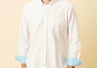 DORS ανδρικό πουκάμισο oxford button down με τσέπη και κεντημένο λογότυπο Regular Fit - 1040002.C01 Λευκό - DORS - 