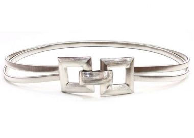 double elastic ζώνη Square silver - PerfectDress.gr - 