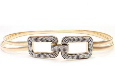 double elastic ζώνη strass gold - PerfectDress.gr - 