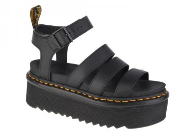 Dr. Martens Blaire Quad Black Hydro Δερμάτινα Γυναικεία Σανδάλια σε Μαύρο Χρώμα 27296001 - Dr. Martens - 