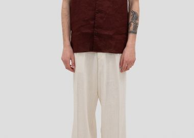 DRYKORN Ανδρικό Κόκκινο Short-sleeved Linen Shirt - DRYKORN - 