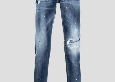 DSQUARED2 Ανδρικό Μπλε Distressed Slim-Fit Jeans - DSQUARED2 - 