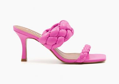Dune London γυναικεία mules μονόχρωμα δερμάτινα με πλεκτό σχέδιο 