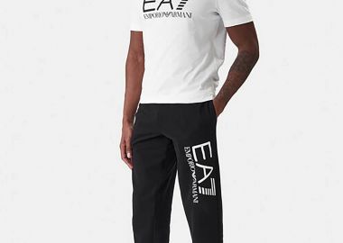 EA7 ανδρικό παντελόνι φόρμας με logo print Regular Fit - 7M001415AF22266 Μαύρο - EA7 - 