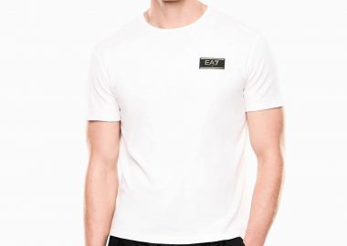 EA7 ανδρικό T-shirt με logo patch Regular Fit - 7M001331AF13739 Λευκό - EA7 - 