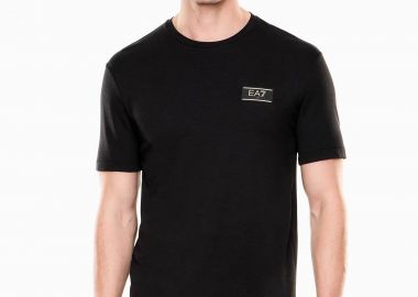 EA7 ανδρικό T-shirt με logo patch Regular Fit - 7M001331AF13739 Μαύρο - EA7 - 