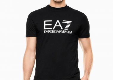 EA7 ανδρικό T-shirt με λογότυπο Slim Fit - 7M001412AF22264 Μαύρο - EA7 - 