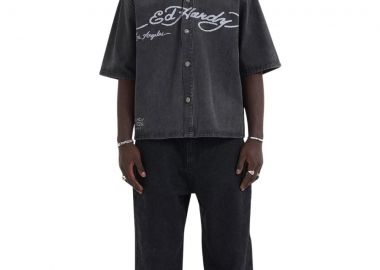 Ed Hardy Eagle and Stars Ανδρικό Τζιν Πουκάμισο - Μαύρο-ED5085-BLACK - ED HARDY - 