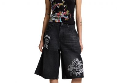 Ed Hardy Multi Badge Γυναικεία Τζιν Βερμούδα - Μαύρο-ED5721-BLACK - ED HARDY - 