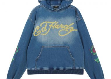 Ed Hardy Phoenix Denim Hoodie Γυναικείο -Μπλε-ED5761-BLUE - ED HARDY - 