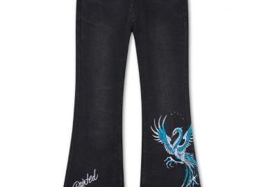 Ed Hardy Rising Phoenix Flared Jeans - Μαύρο-ED5753-BLACK - ED HARDY - 