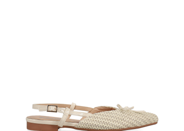 Εκρού ψάθινη μπαλαρίνα - CAMILLE - 