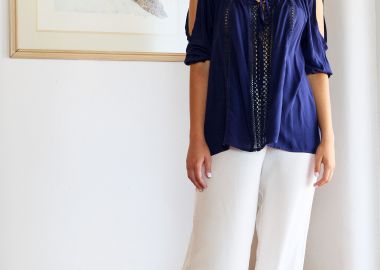 ΕΚΡΟΥ LINEN-LOOK ΠΑΝΤΕΛΟΝΑ - Anna Raxevsky - 