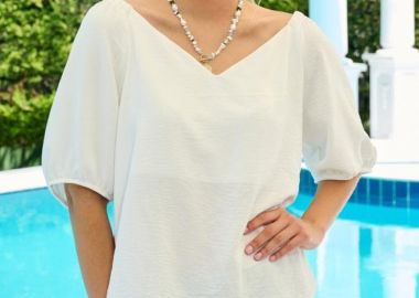 ΕΚΡΟΥ ΜΠΛΟΥΖΑ ΜΕ BALLOON ΜΑΝΙΚΙ - Anna Raxevsky - 