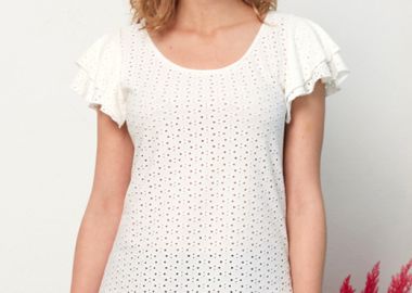 ΕΚΡΟΥ ΜΠΛΟΥΖΑ ΜΕ ΒΟΛΑΝ ΜΑΝΙΚΙΑ - Anna Raxevsky - 