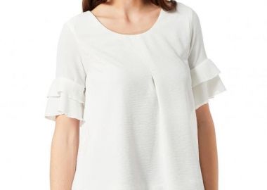 ΕΚΡΟΥ ΜΠΛΟΥΖΑ ΜΕ ΔΙΠΛΟ ΒΟΛΑΝ ΣΤΑ ΜΑΝΙΚΙΑ ΚΑΙ ΠΙΕΤΑ - Anna Raxevsky - 