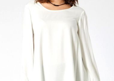 ΕΚΡΟΥ ΜΠΛΟΥΖΑ ΜΕ ΛΑΣΤΙΧΟ ΣΤΑ ΜΑΝΙΚΙΑ - Anna Raxevsky - 