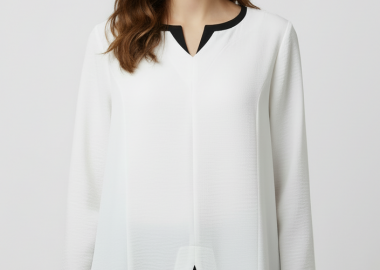 ΕΚΡΟΥ ΜΠΛΟΥΖΑ ΜΕ ΜΑΥΡΑ ΑΝΟΙΓΜΑΤΑ - Anna Raxevsky - 