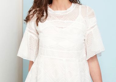 ΕΚΡΟΥ ΜΠΛΟΥΖΑ ΣΕ ΟΡΓΑΝΤΖΑ ΟΛΟΚΕΝΤΗΤΗ - Anna Raxevsky - 