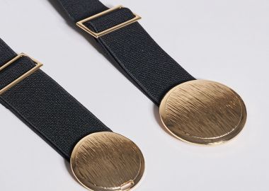 Ελαστική Ζώνη με Διπλή Χρυσή Αγκράφα -  - 