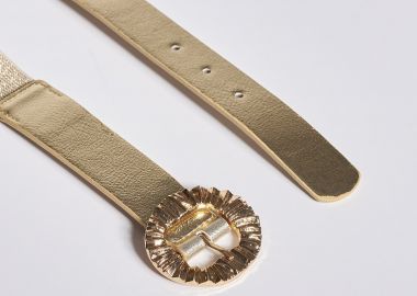 Ελαστική Ζώνη με Στρογγυλή Ανάγλυφη Αγκράφα -  - 