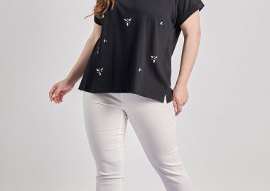 Ελαστικό κάπρι παντελόνι-κολάν μπενγκαλίν -  - 