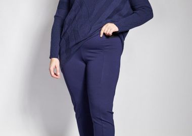 Ελαστικό παντελόνι cigarette με ραφή -  - 