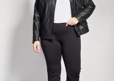 Ελαστικό παντελόνι cigarette με ραφή -  - 