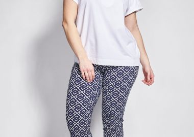 Ελαστικό Παντελόνι με Γεωμετρικό Μοτίβο -  - 