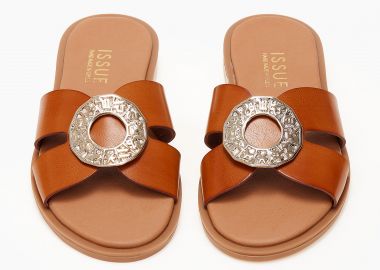 Ελληνικά σανδάλια με φάσα και αγκράφα - Ταμπά - Issue - 