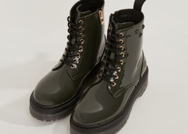 Elyse Kombat Boots Nobesto Patent - LUMBERJACK - 