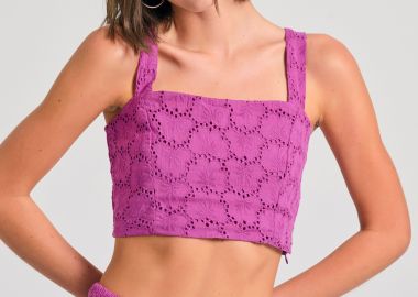 Embroidery cropped top με μοτίβο - FUNKY BUDDHA - 