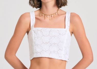 Embroidery cropped top με μοτίβο - FUNKY BUDDHA - 