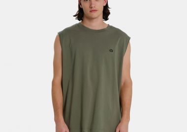 EMERSON LOGO EMBROIDERY MEN’S SLEEVELESS T-SHIRT ΧΑΚΙ - EMERSON - 