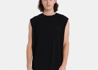 EMERSON LOGO EMBROIDERY MEN’S SLEEVELESS T-SHIRT ΜΑΥΡΟ - EMERSON - 