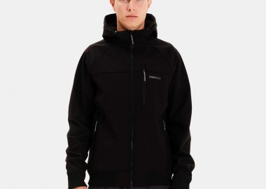 EMERSON MEN'S HOODED RAGLAN BONDED BOMBER JACKET ΜΑΥΡΟ - EMERSON - 