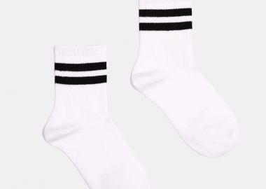 EMERSON UNISEX DOUBLE-STRIPE CREW SOCKS ΑΣΠΡΟ - EMERSON - 