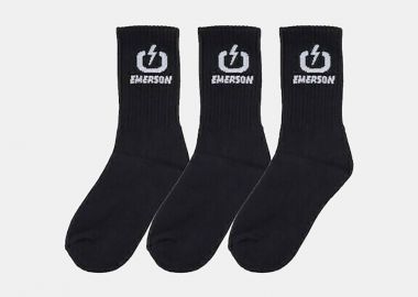 EMERSON UNISEX HIGH SOCKS (3-PACK) ΜΑΥΡΟ - EMERSON - 