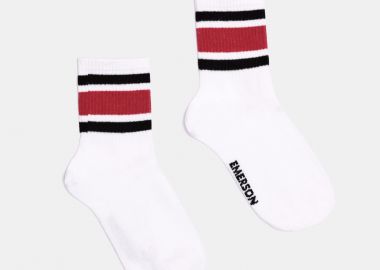 EMERSON UNISEX TRI-STRIPE CREW SOCKS ΑΣΠΡΟ - EMERSON - 