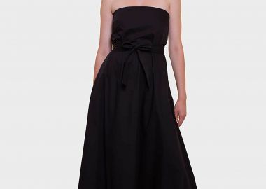 Emme by Marella γυναικείο midi φόρεμα strapless με ζώνη - 2515221502200 Μαύρο - EMME - 