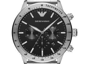 EMPORIO ARMANI Mens Chronograph - AR11241, Silver case with Stainless Steel Bracelet - Emporio Armani - 