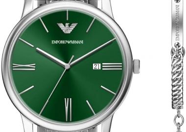 EMPORIO ARMANI Minimalist Gift Set - AR80087, Silver case with Stainless Steel Bracelet - Emporio Armani - 