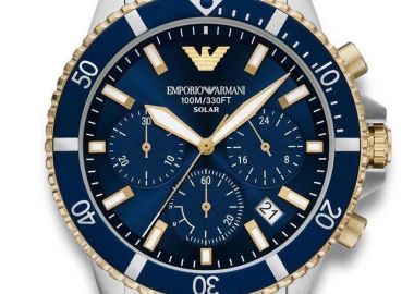 EMPORIO ARMANI Solar World Explorer Chronograph - AR11740, Silver case with Stainless Steel Bracelet - Emporio Armani - 