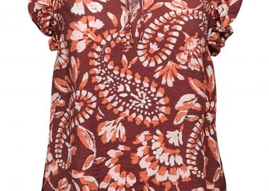 Εμπριμέ αμάνικη μπλούζα με λαχούρια και βολάν VERO MODA -  - 