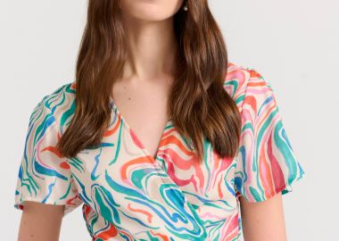 Εμπριμέ κρουαζέ cropped τοπ - FUNKY BUDDHA - 