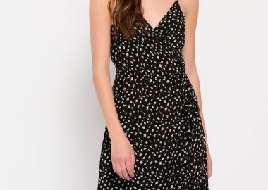 Εμπριμέ κρουαζέ μίντι φόρεμα - FUNKY BUDDHA - 